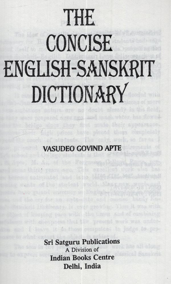 The Concise English-Sanskrit Dictionary - Retail Maharaj