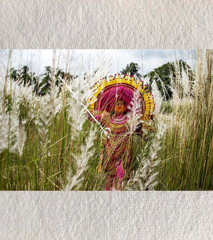 Warrior of Whimsy – Chhau Mask Dance in the Wild – Fine Art Photograph by Sayantan Sengupta - Retail Maharaj