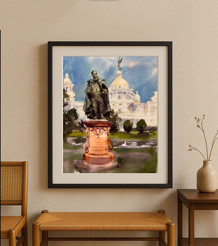 Victoria Majesty – A3 Watercolor Painting by Ranjan Kurmi | Iconic Victoria Memorial, Kolkata - Retail Maharaj