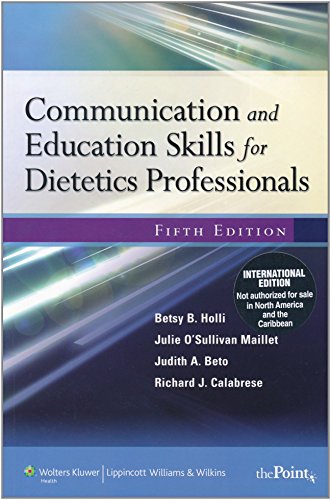 Communication and Education Skills for Dietetics Professionals - Retail Maharaj
