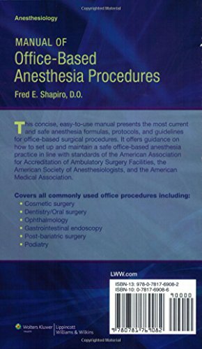 Manual of Office-Based Anesthesia Procedures - Retail Maharaj