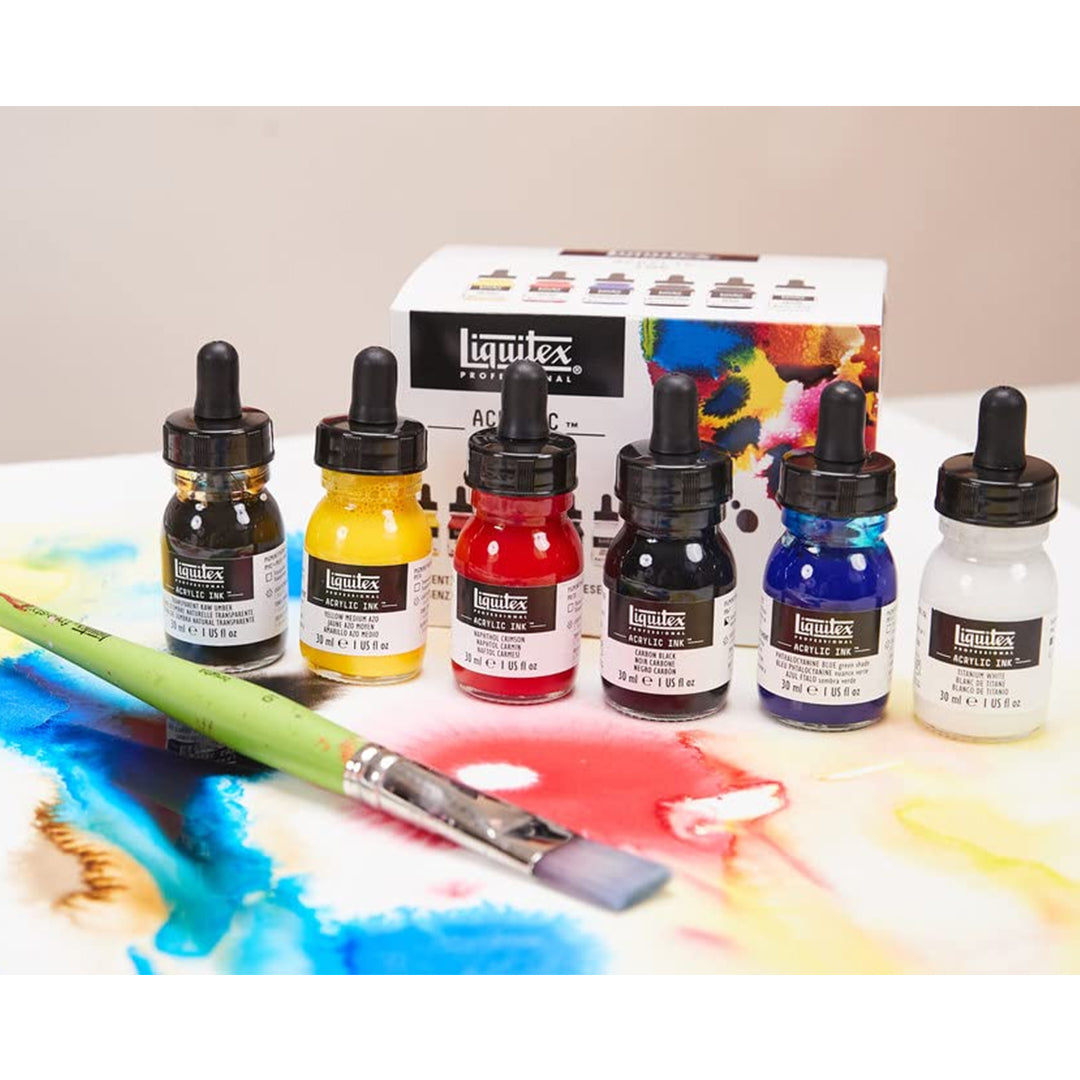 Liquitex Professional Acrylic Ink Set of 3 & 6 (Essential & Iridescent Colours)