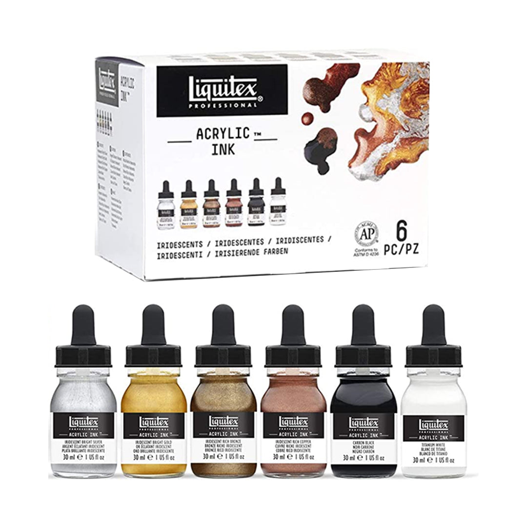 Liquitex Professional Acrylic Ink Set of 3 & 6 (Essential & Iridescent Colours)