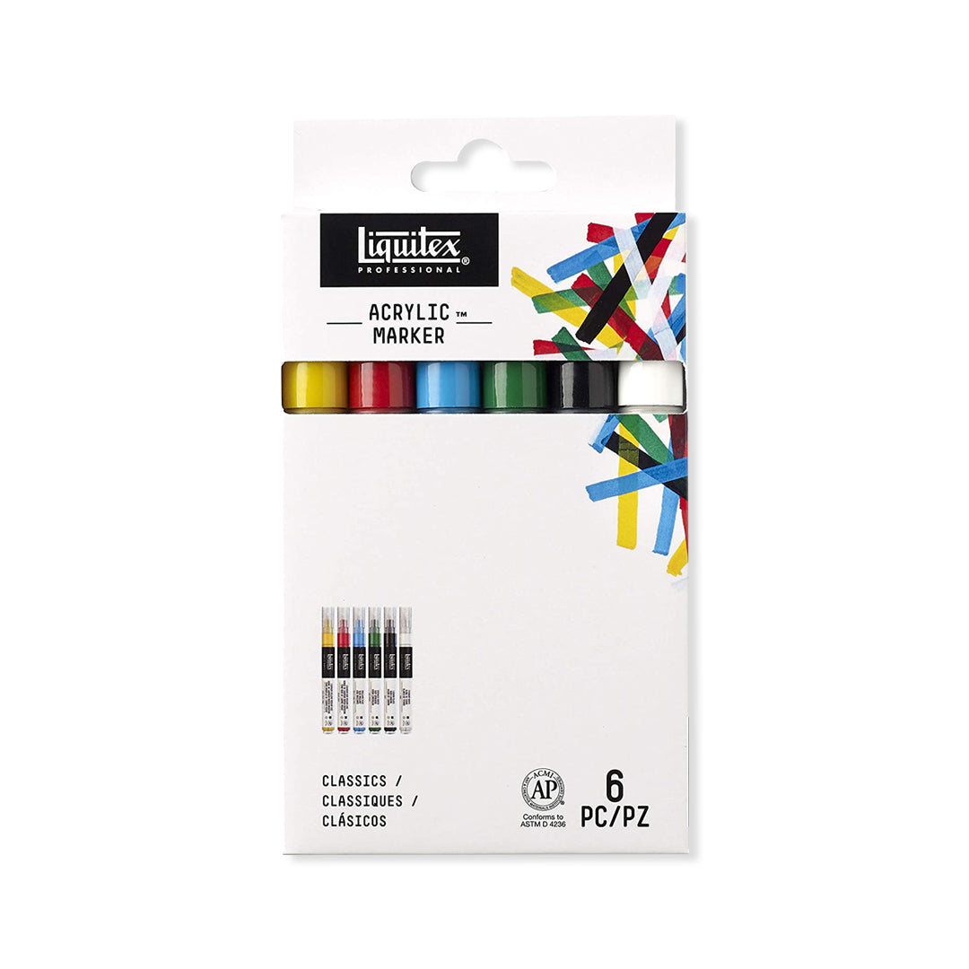 Liquitex Professional Acrylic Marker Sets Artist Grade Acrylic Paint Markers for Fine Art Craft Highlights Vibrant Monochrome Iridescent Colors