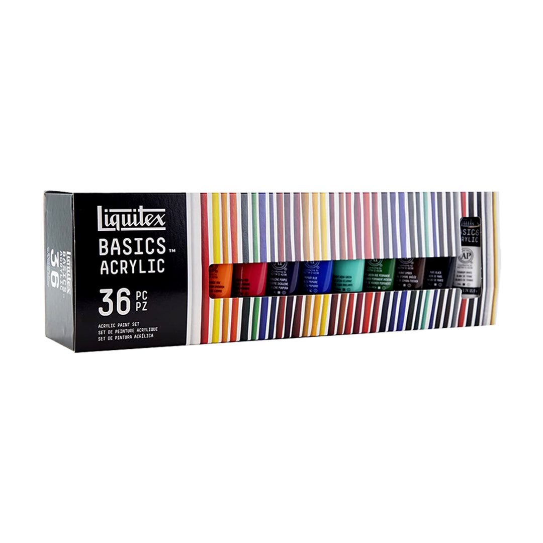 Liquitex Basics Acrylic Paint Tube Set Professional Artist Colour Set for Canvas and Mixed Media Art
