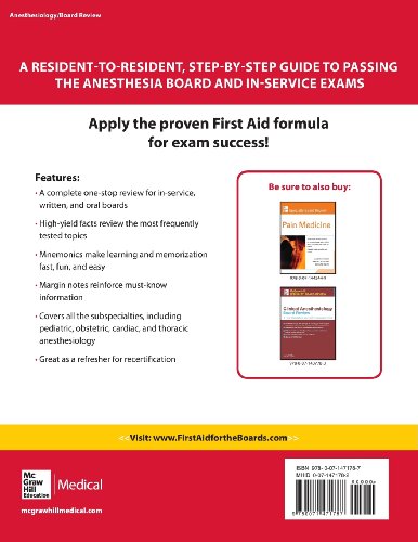 First Aid for the Anesthesiology Boards: An Insider's Guide (A & L REVIEW) - Retail Maharaj