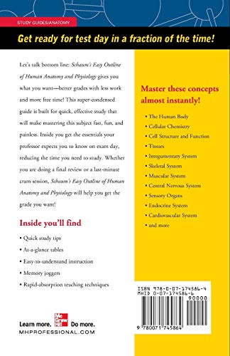 Schaum's Easy Outline of Human Anatomy and Physiology, Second Edition - Retail Maharaj