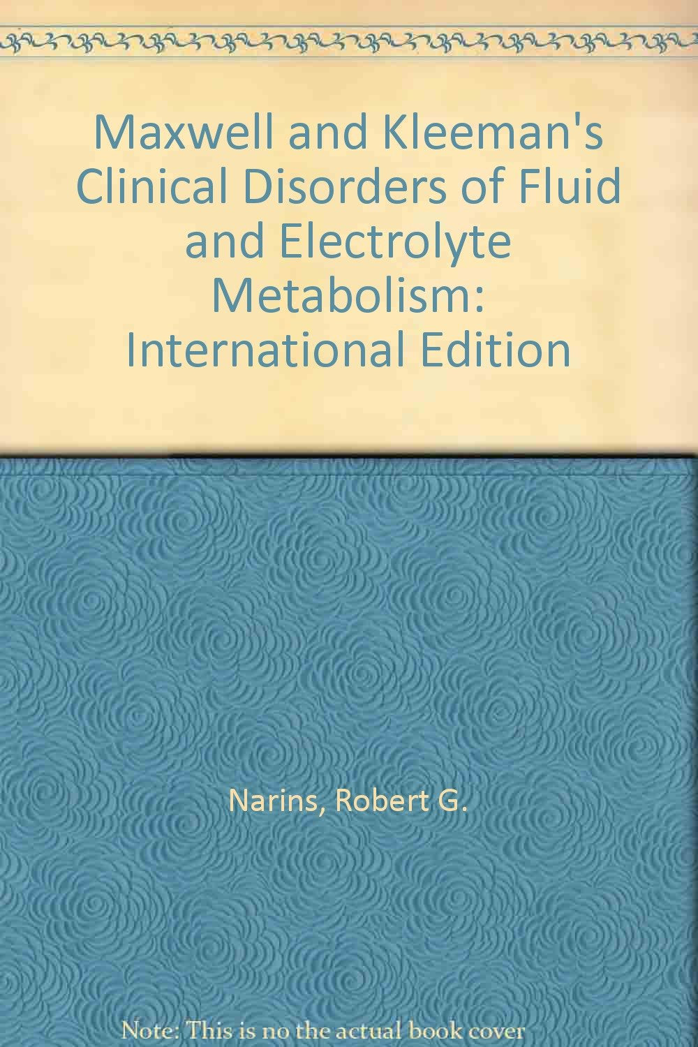 International Edition (Maxwell and Kleeman's Clinical Disorders of Fluid and Electrolyte Metabolism) - Retail Maharaj
