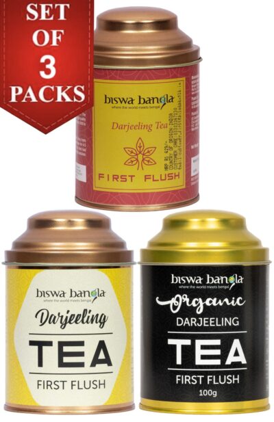 300g 1st Flush Darjeeling Tea – (Mim, Makaibari & Goodricke Tea Gardens) – 100g per caddy - Retail Maharaj