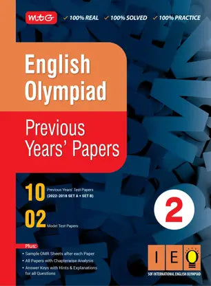 MTG English (IEO) Olympiad Previous Years Papers with Mock Test Papers Class 2 - Retail Maharaj