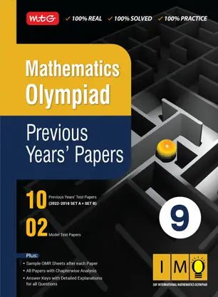 MTG Mathematics (IMO) Olympiad Previous Years Papers with Mock Test Papers Class 9 - Retail Maharaj