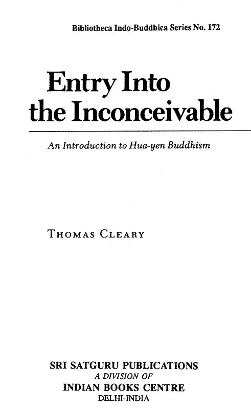 Entry into the Inconceivable–An Introduction to HuaYen Buddhism - Retail Maharaj