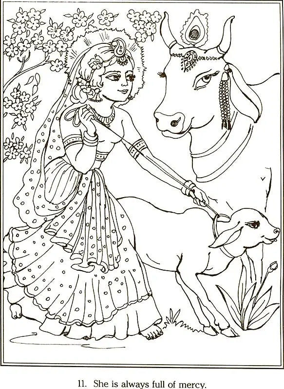 Srimati Radharani's Transcendental Qualities (Coloring Book) - Retail Maharaj