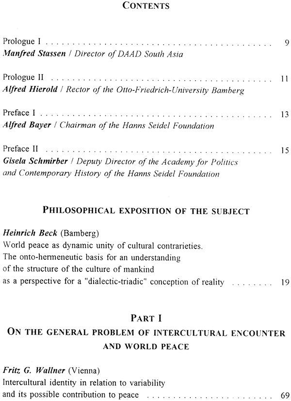 Creative Peace Through Encounter of World Cultures: In Commission of the Hanns Seidel Foundation (Sri Garib Dass Oriental Series) - Retail Maharaj