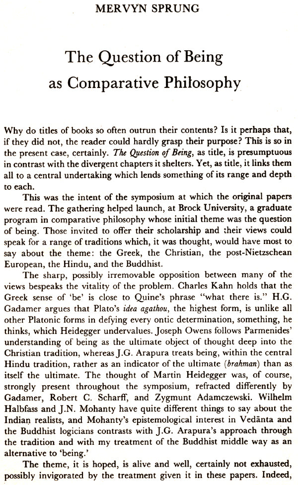 The Question of Being East West Perspectives (An Old and Rare Book) - Retail Maharaj