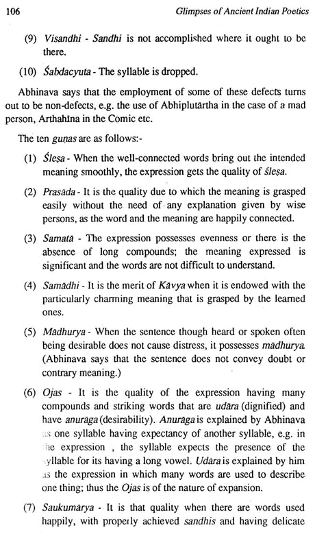 Glimpses of Ancient Indian Poetics (FROM BHARATA TO JAGANNATHA) - Retail Maharaj
