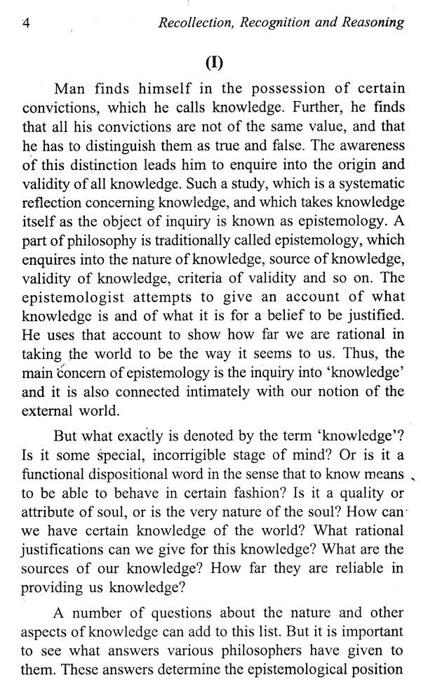 Recollection, Recognition and Reasoning: A Study in The Jaina Theory of Paroksa Pramana - Retail Maharaj