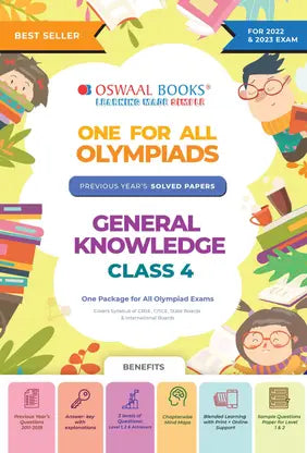 One For All Olympiad Previous Years' Solved Papers, Class-4 GK Book - Retail Maharaj