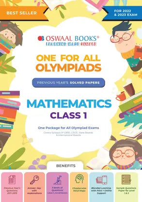 One For All Olympiad Previous Years' Solved Papers Class-1 Math Book - Retail Maharaj