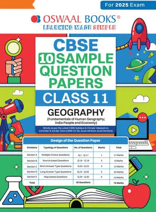 Oswaal CBSE Sample Question Papers Class 11 Geography Book (For 2025 Exam) - Retail Maharaj