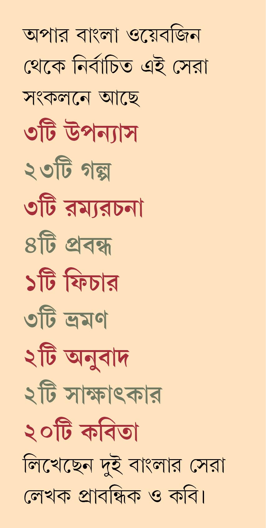 Sera Apar Bangla | Bengali Collection of Novels, Stories, Essays & Poems | Bangla Sankalan - Retail Maharaj