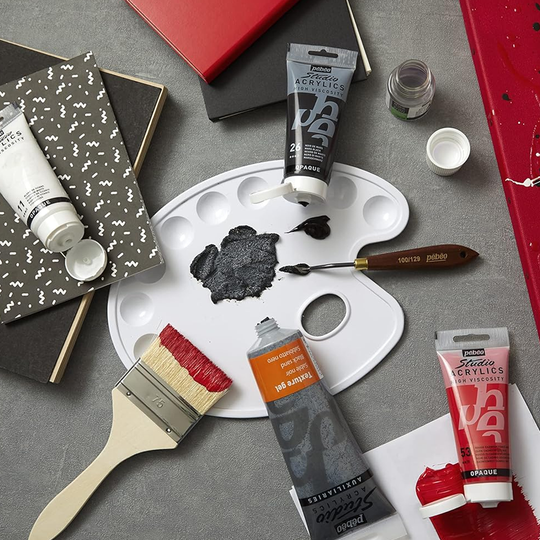 Pebeo Studio Acrylics High Viscosity Sets Thick Satin Finish Artist Acrylic Paint Tubes for Canvas Wood and Mixed Media