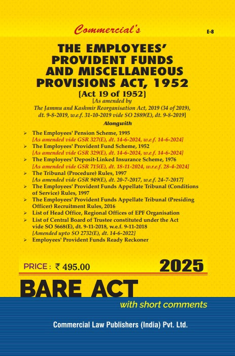 Employees’ Provident Funds & Miscellaneous Provisions Act, 1952 As Amended by The Jammu and Kashmir Reorganisation Act, 2019 with Scheme, 1995 - Retail Maharaj