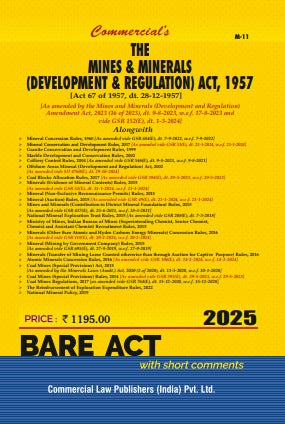 Mines and Minerals (Development and Regulation) Act, 1957 (As amended by the Mines and Minerals (Development & Regulation) Amendment Act, 2023 - Retail Maharaj