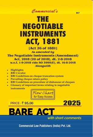 Negotiable Instruments Act,1881 As Amended by The Negotiable Instruments (Amendment) Act, 2018 - Retail Maharaj