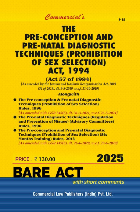 Pre-conception and Pre-Natal Diagnostic Techniques.........Act, 1994 with Rules - Retail Maharaj