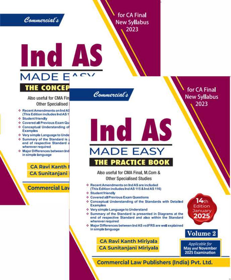 Ind As Made Easy Vols.1 & 2 The Practice Book, CA Final New Syllabus 2023 - Retail Maharaj