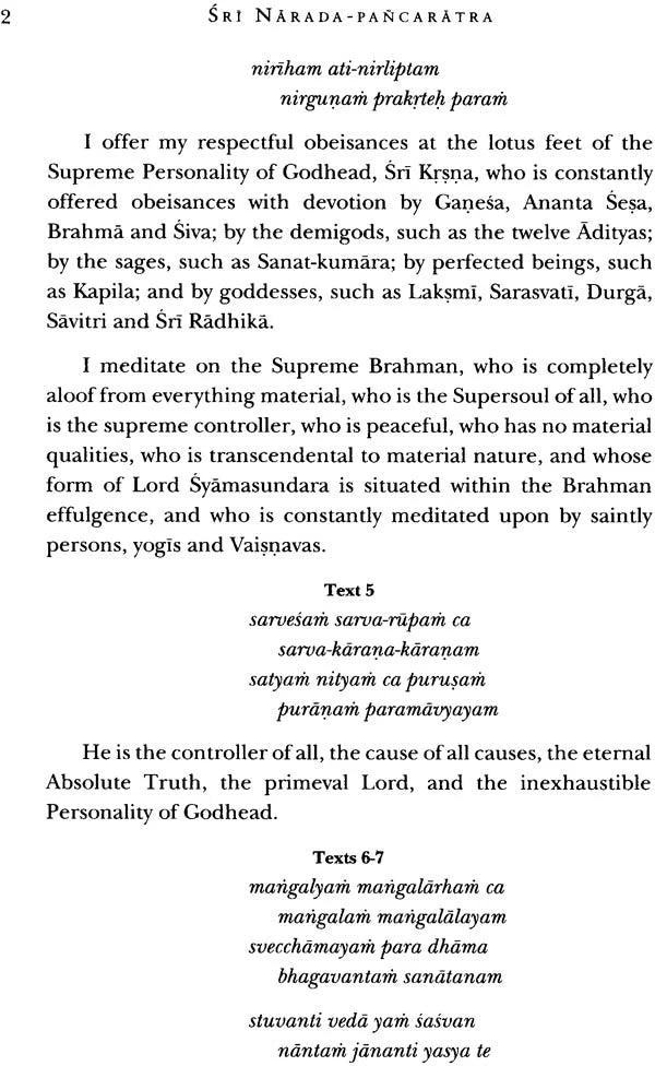 SRI NARADA PANCARATRA: 2 Volumes (Translation & Transliteration) (An Old and Rare Book) - Retail Maharaj