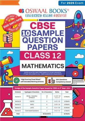 Oswaal Cbse Sample Question Papers Class 12 Mathematics - Retail Maharaj