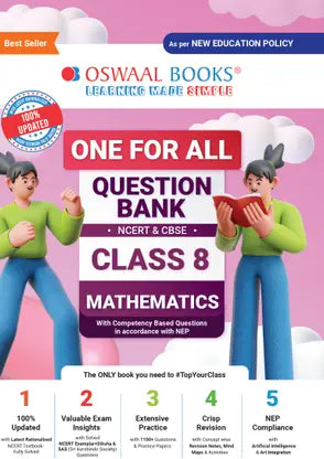 Oswaal One For All Question Bank NCERT & CBSE, Class-8 Mathematics - Retail Maharaj