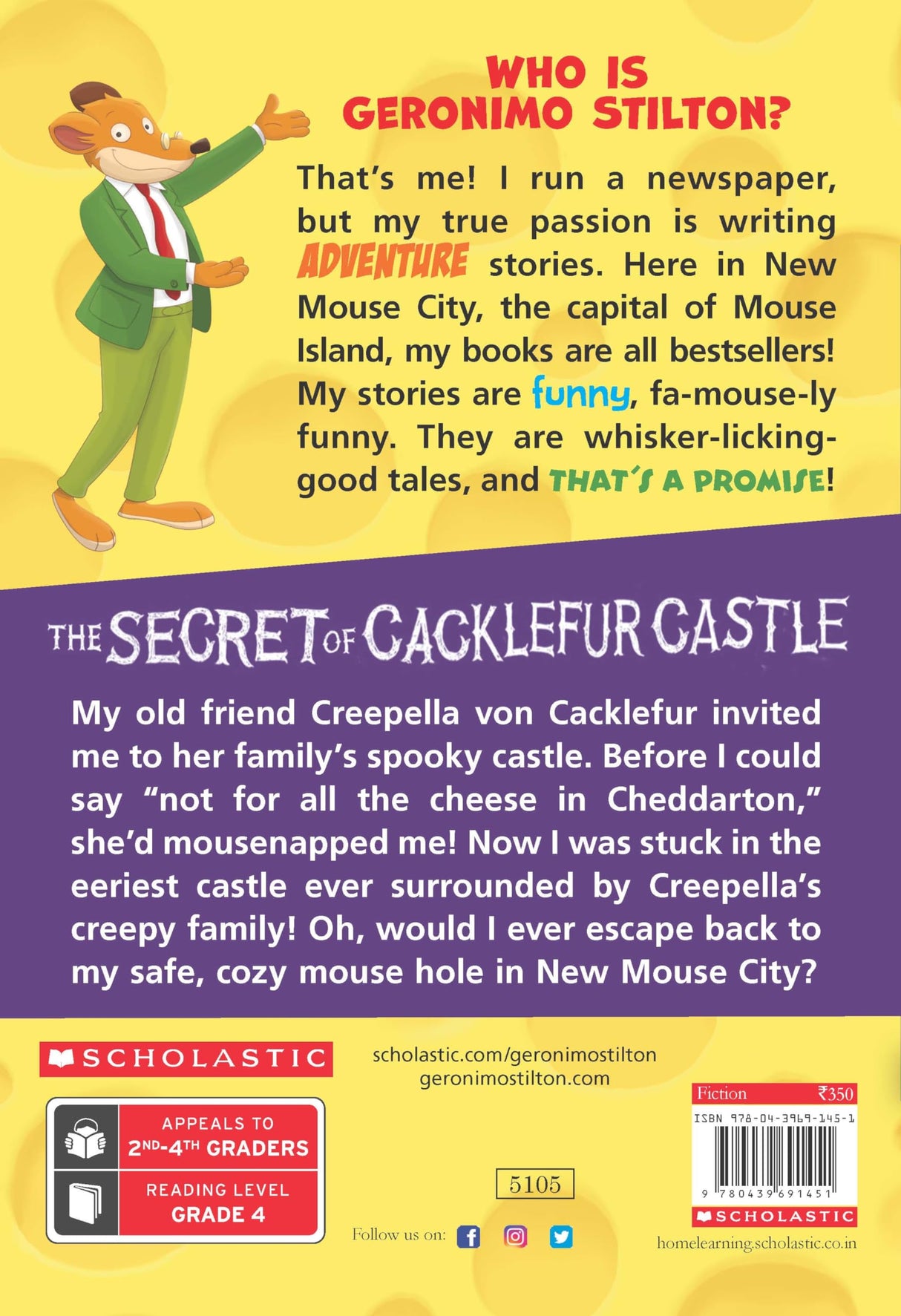 GERONIMO STILTON # 22 SECRET OF CACKLEFUR CASTLE STILTON GERONIMO - Retail Maharaj