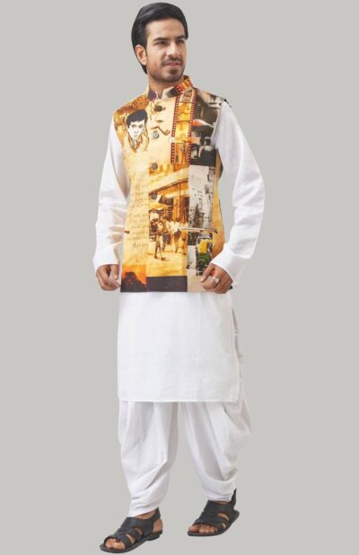 Printed Cotton Handloom Jacket – Multicolour - Retail Maharaj