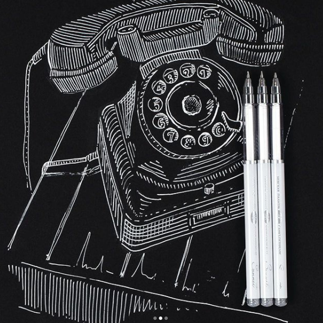 Sonnet White Gel Pens Set for Drawing Lettering and Highlights Pack of Three