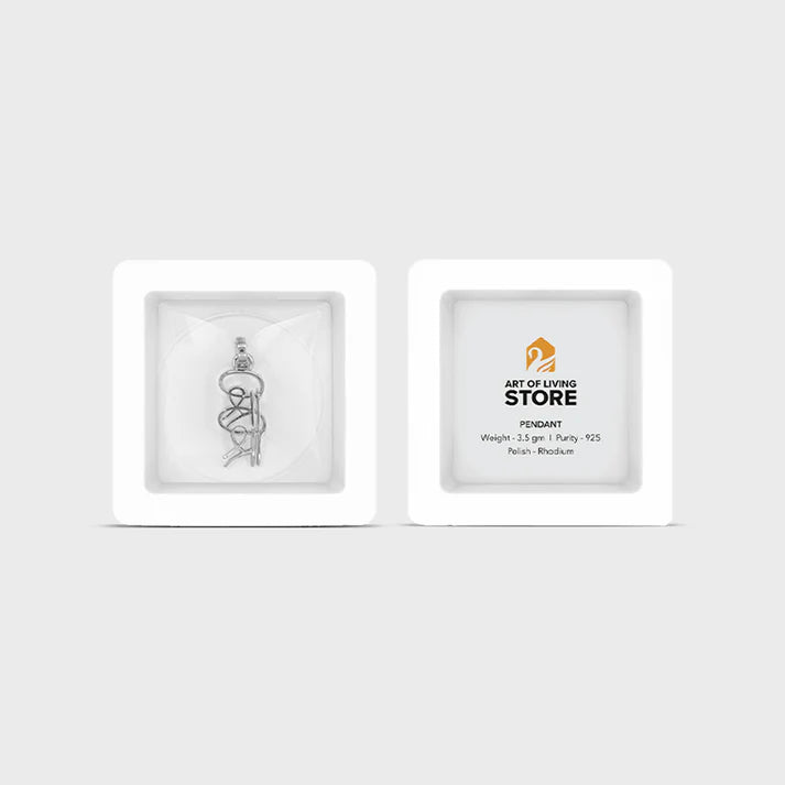Sri Sri Silver Pendant-Small 2.8 cm - Retail Maharaj