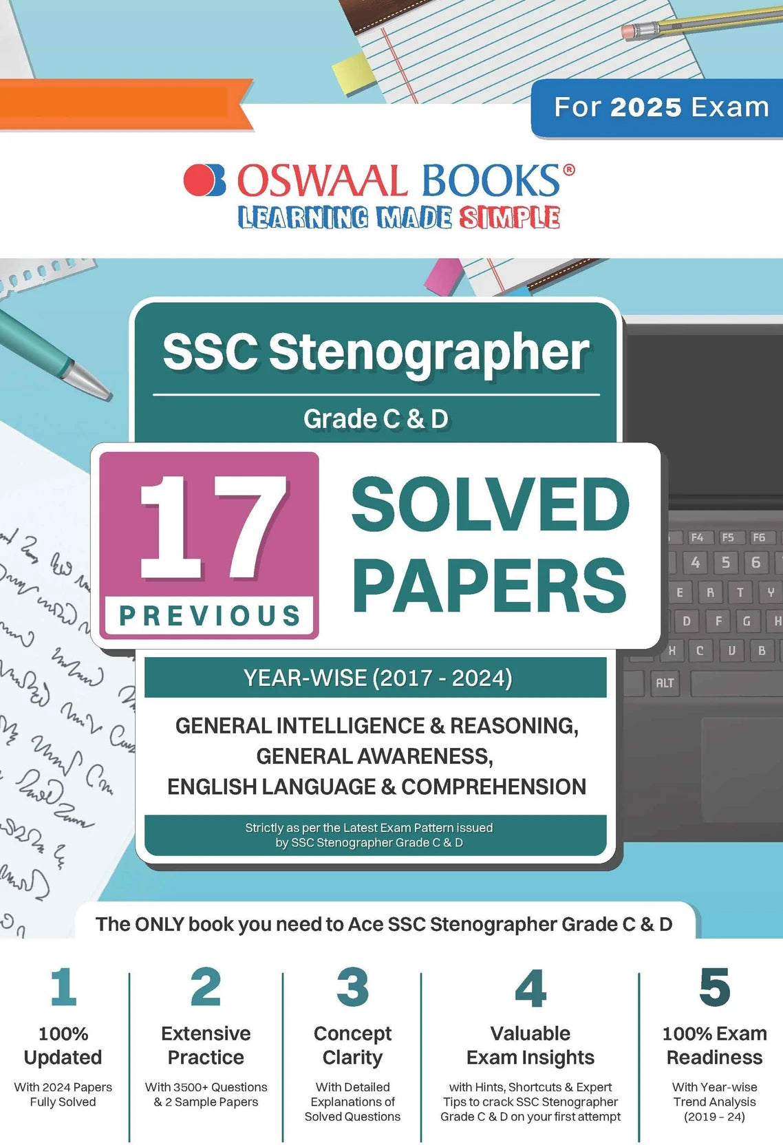 SSC Stenographer Grade C & D 17 Previous Solved Papers Year-wise | For 2025 Exam - Retail Maharaj