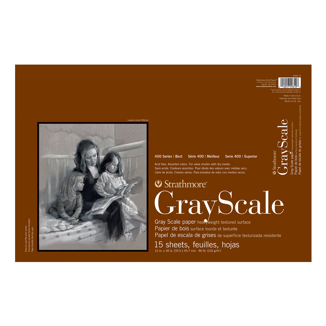 Strathmore 400 Series Gray Scale Drawing Pad 80 lb Assorted Tones - Retail Maharaj