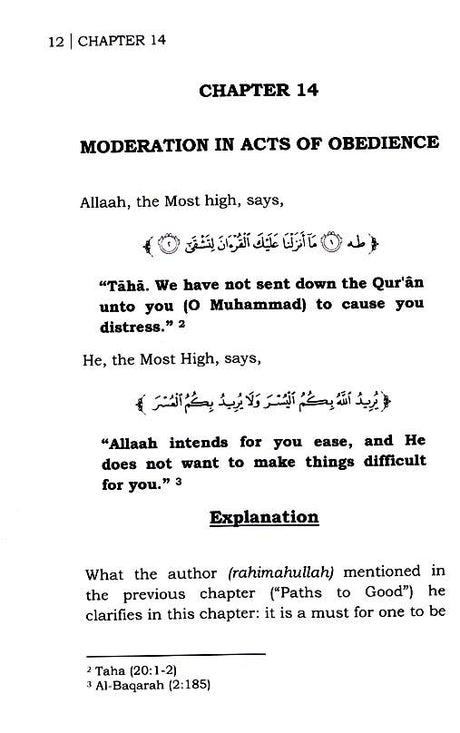 Explanation of Riyaadh Saliheen: The Chapter on Moderation in Acts of Obedience & Preserving Deeds - Retail Maharaj