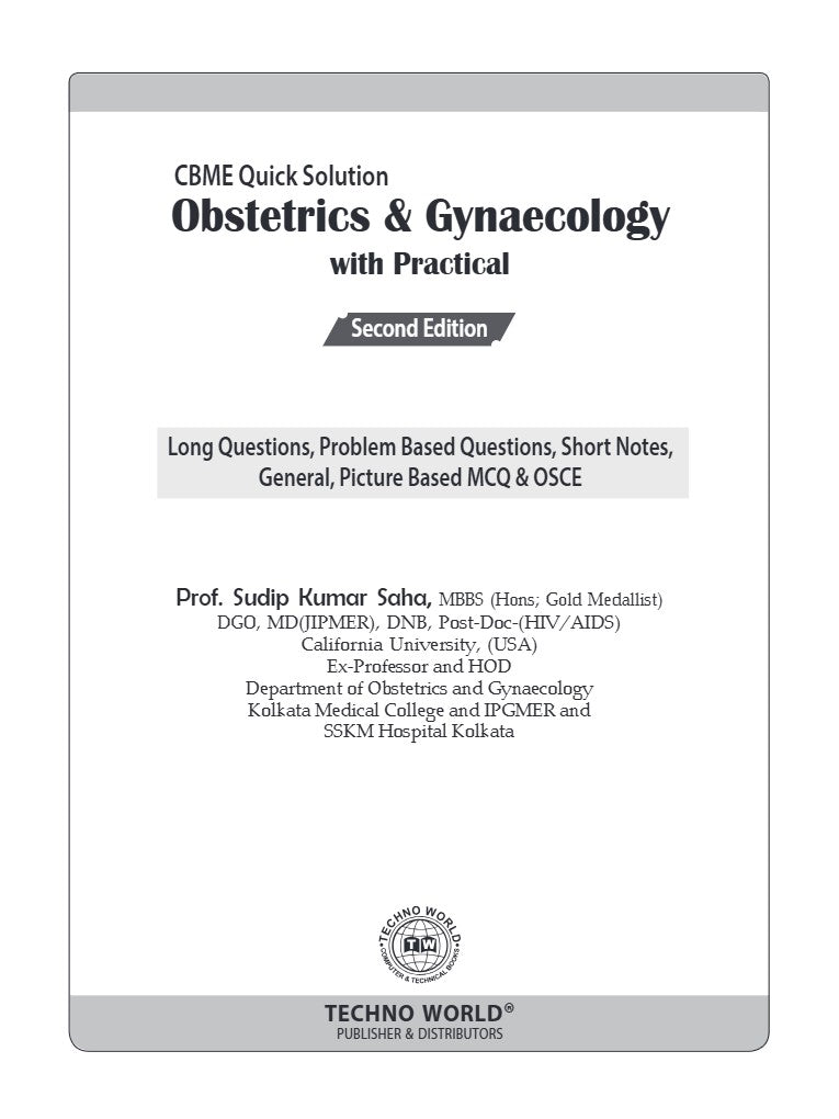 CBME Quick Solution Obstetrics & Gynaecology With Practical (English Version) 2nd Edition