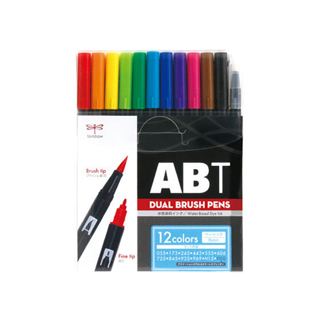 Tombow ABT Dual Brush Pen Set of 12 – Basic Colours