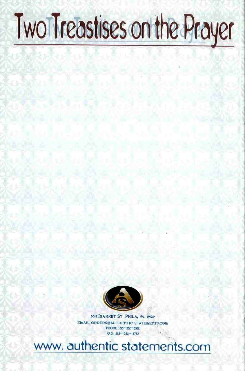 Two Treatises On The Prayer: The Prayer & Its Importance, The Incumbency of Offering the Prayer in Congregation - Retail Maharaj