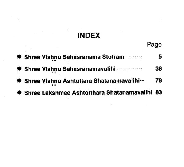 Shree Vishnu Sahasranamam- Text in English
