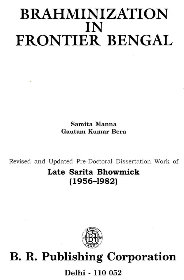 Brahminization in Frontier Bengal - Retail Maharaj