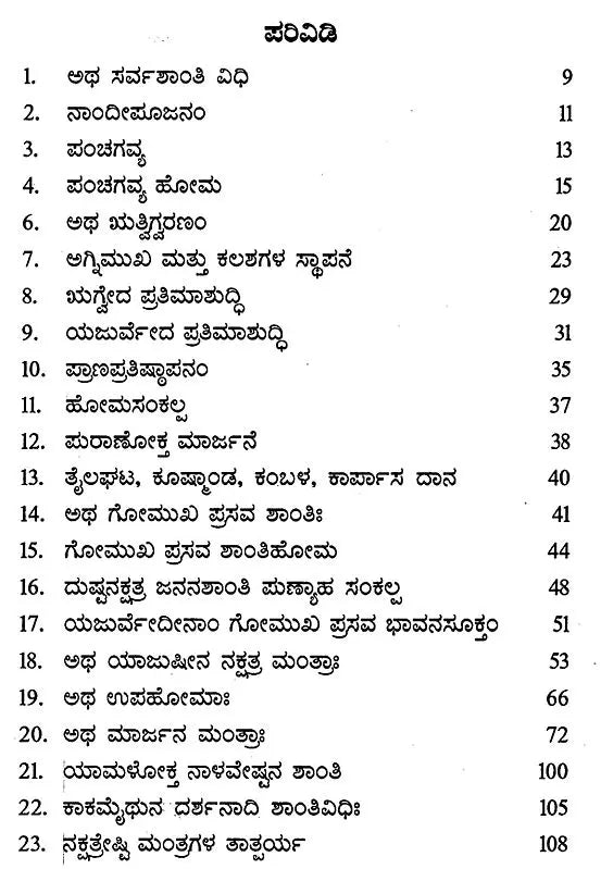 ಸರ್ವ ಶಾಂತಿ ವಿಧಿಃ- Sarva Shanti Vidhi (Kannada)