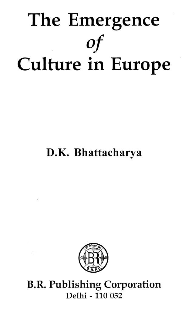 The Emergence of Culture in Europe - Retail Maharaj