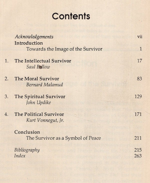 The Survivor in Contemporary American Fiction (An Old and Rare Book) - Retail Maharaj