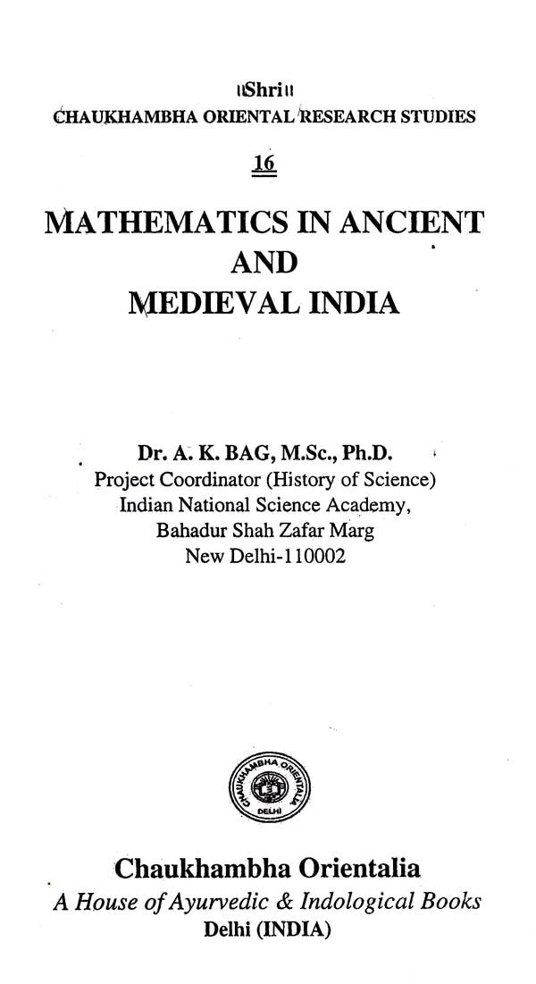 Mathematics in Ancient and Medieval India - Retail Maharaj